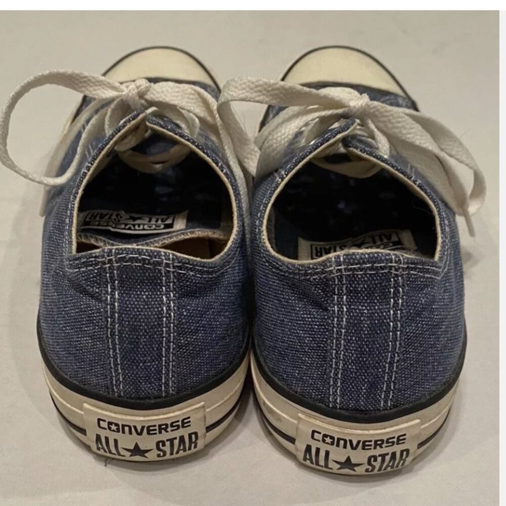Converse Low Top Canvas Sneakers in Blue and White - Picture 5 of 6